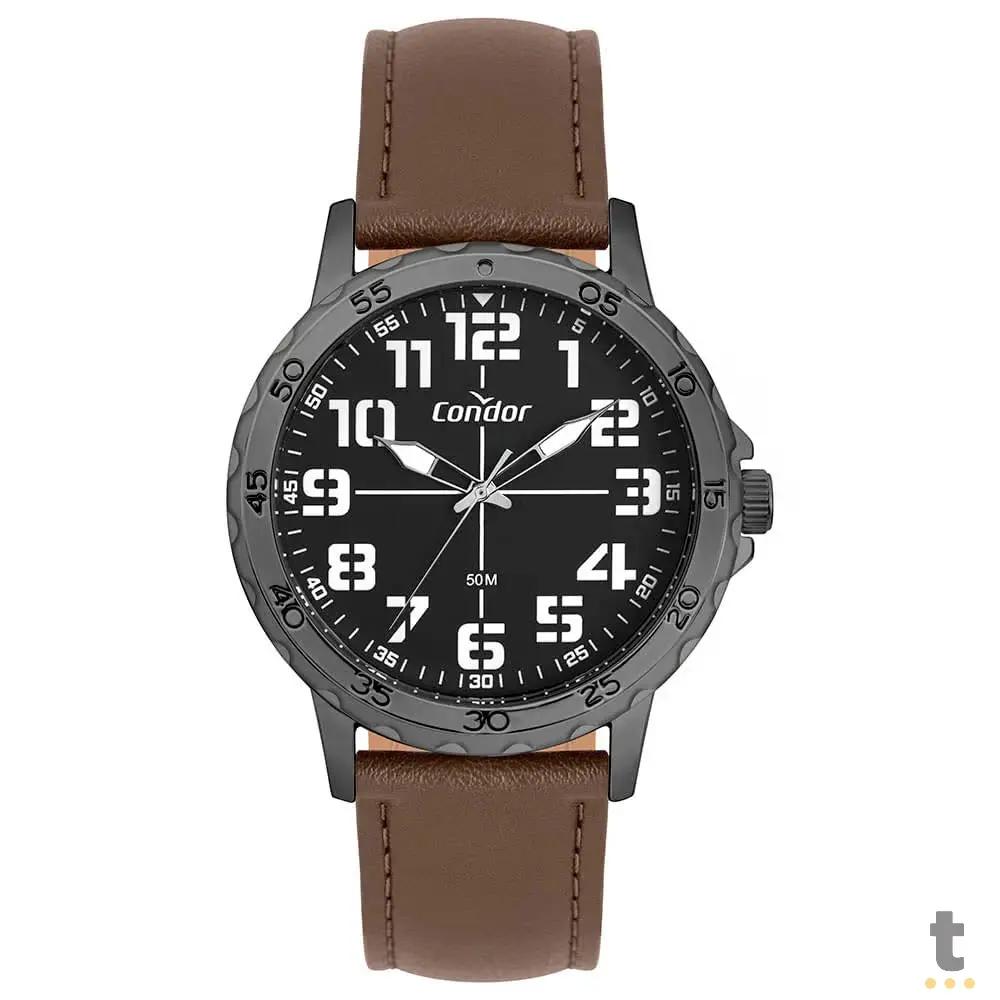 Relógio de Pulso Condor Militar Grafite C/ Pulseira Marrom - CO2035NGE/5P Truedata
